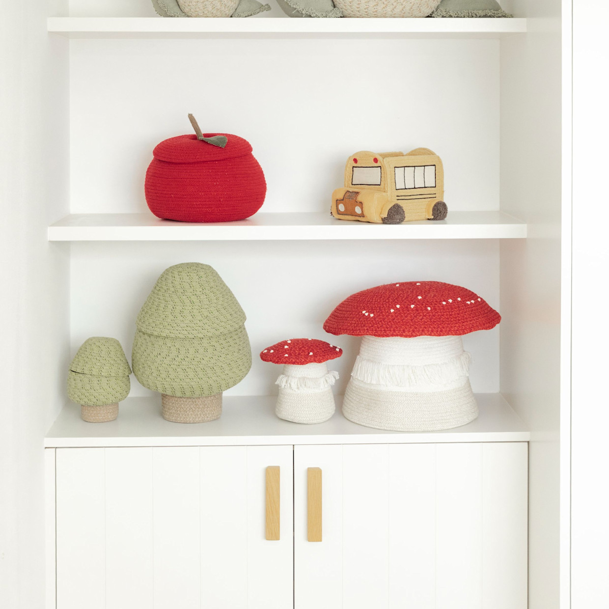 Lorena Canals Red Mushroom Basket - Big.