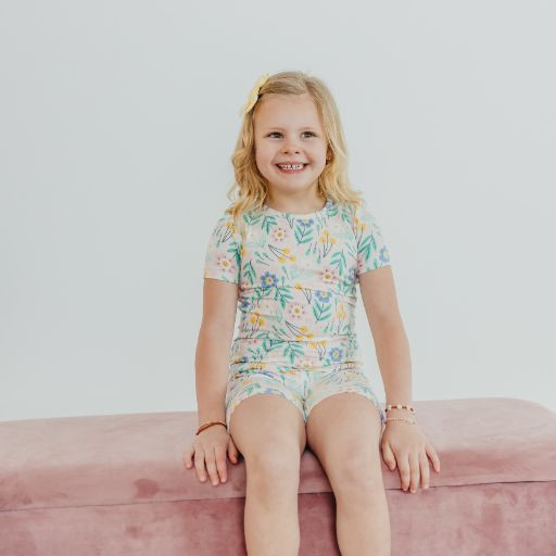 Copper Pearl Printed 2-Piece Short Sleeve Pajamas - Clara, 18 Months.