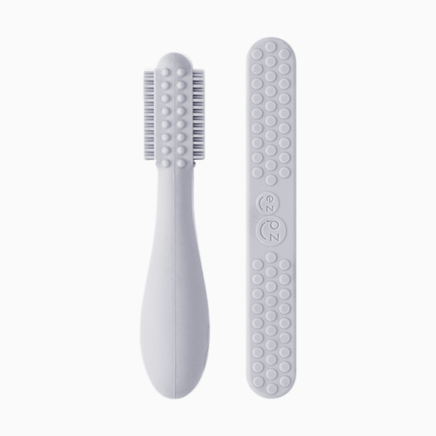 ezpz Baby-Led Toothbrush + Sensory Tongue Depressor Dual Pack.