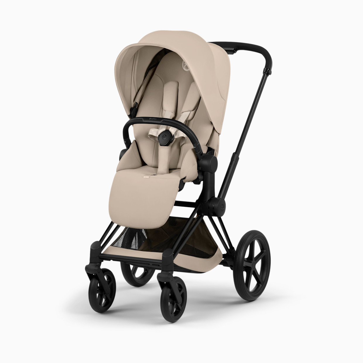 Cybex PRIAM Stroller - Matte Black Frame/Cozy Beige Lux Seat.