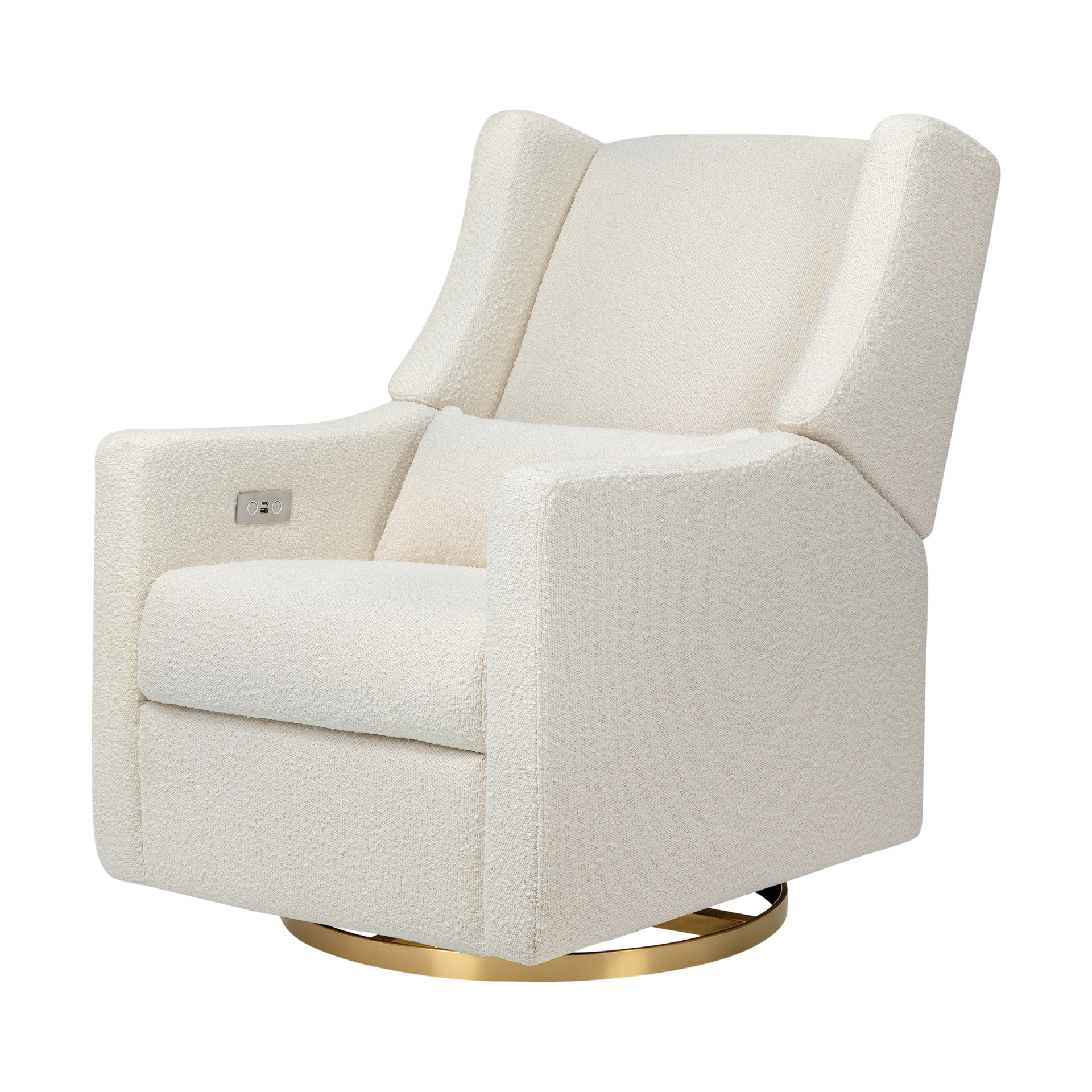 babyletto Kiwi Electronic Recliner and Swivel Glider Ivory Boucle
