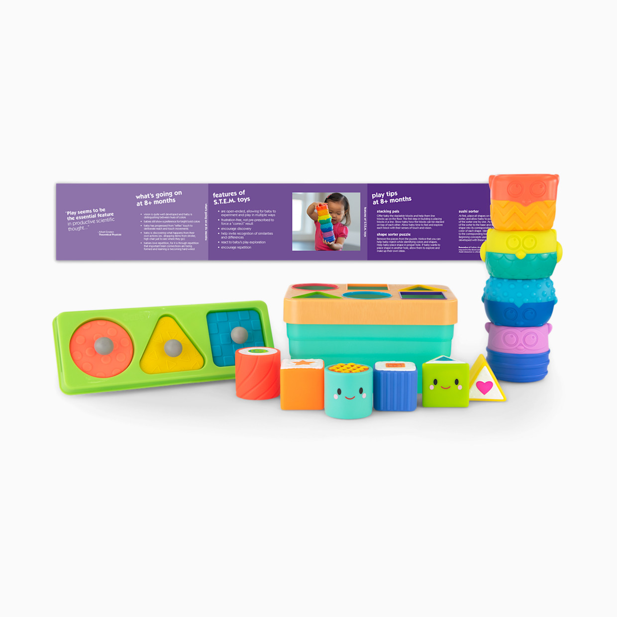 Sassy STEM Toys Baby Box Set (3 Toys).