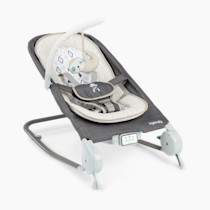 Ingenuity Gas Relief and Anti-Colic Baby Bouncer Seat and Rocker, Gentle Belly Message to Relax and Soothe Bellies, Instant Tummy Soother, 20 Songs and Melodies – Parker