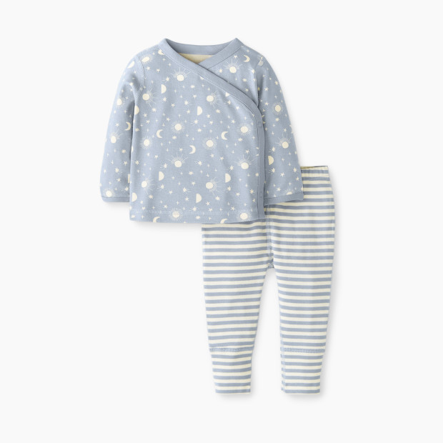 Hanna Andersson Baby Layette Wrap Top & Pants Wiggle Set - Moonlight On North Air, 0-3 Months.