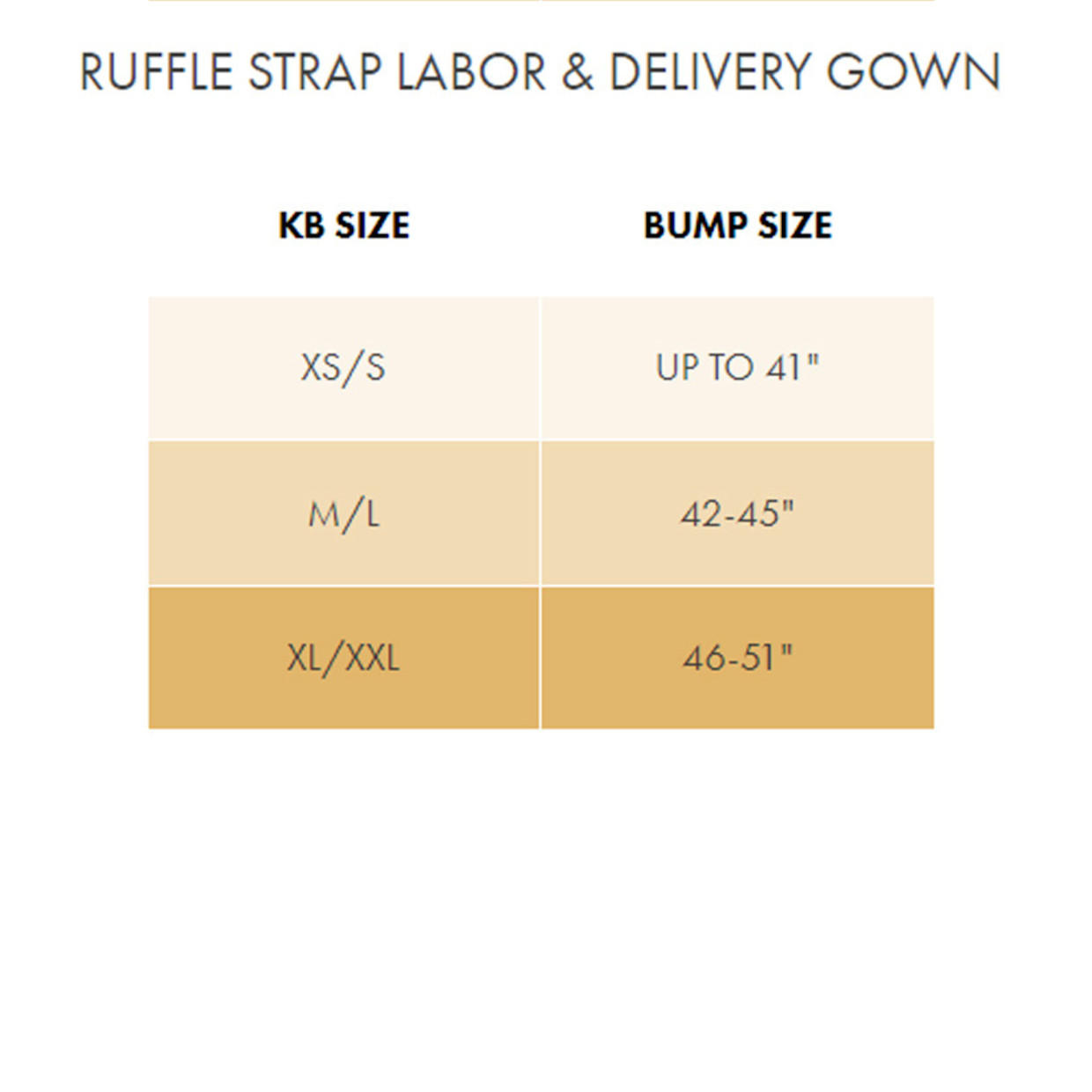 Kindred Bravely Ruffle Strap Labor & Delivery Gown - Honey, Medium/Large.