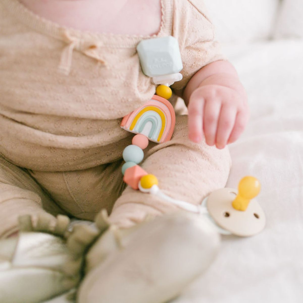 Loulou Lollipop Darling Pacifier Clip Rainbow Babylist Shop