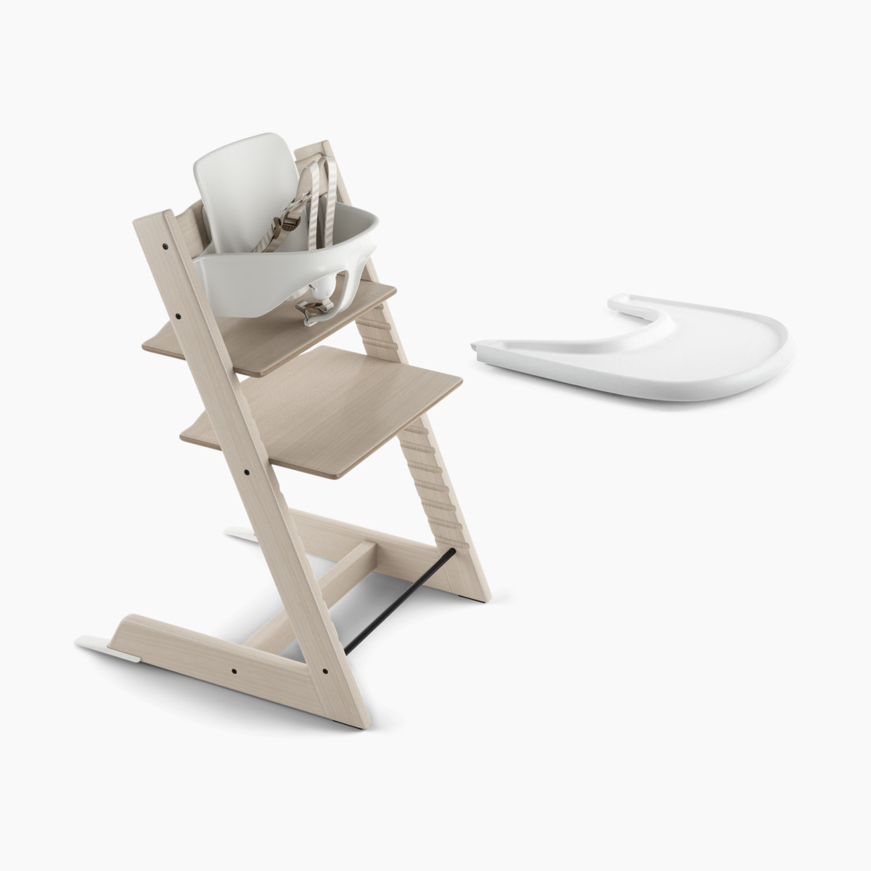 Stokke Tripp Trapp High Chair + Tray Bundle - Whitewash/White.