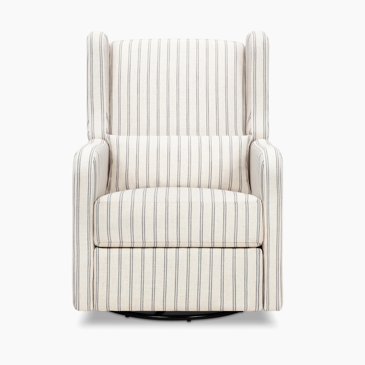 Carter's by daVinci Arlo Recliner and Swivel Glider - Performance Charcoal Double Stripe Linen.