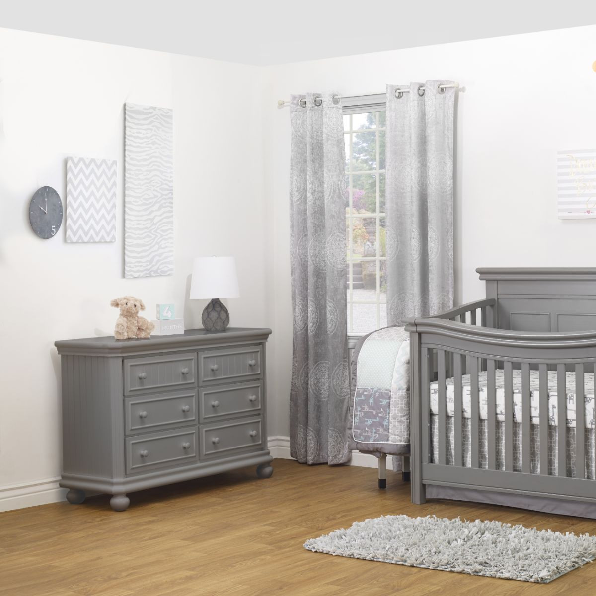 Sorelle Finley 6 Drawer Double Dresser - Weathered Gray.