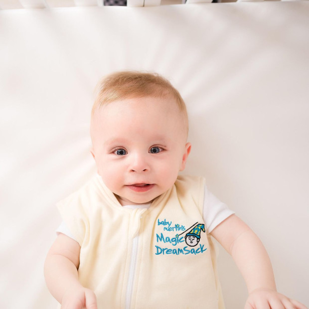 Baby Merlin's Magic Sleepsuit Cotton Dream Sack - Cream, 6-12 Months.