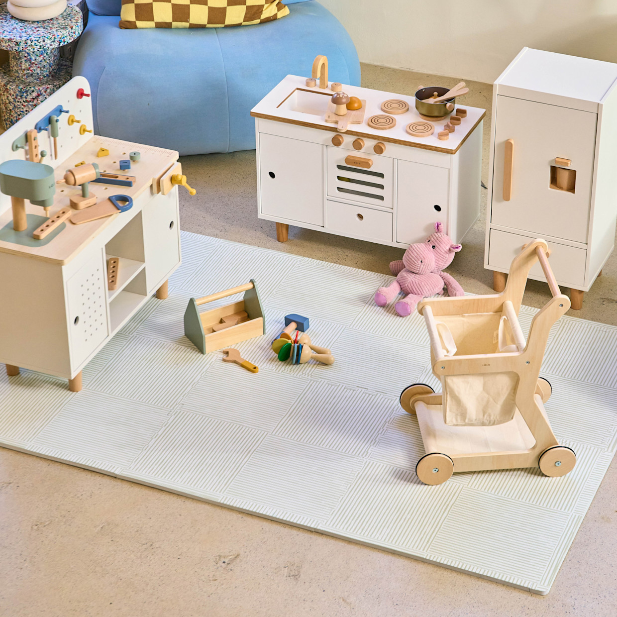 Lalo Play Mat l Wickerwork Collection - Grey Wickerwork.