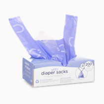 Ubbi Disposable Diaper Sacks, Lavender Scented, Easy-To-Tie Tabs, Diaper Disposal or Pet Waste Bags, 200 Count