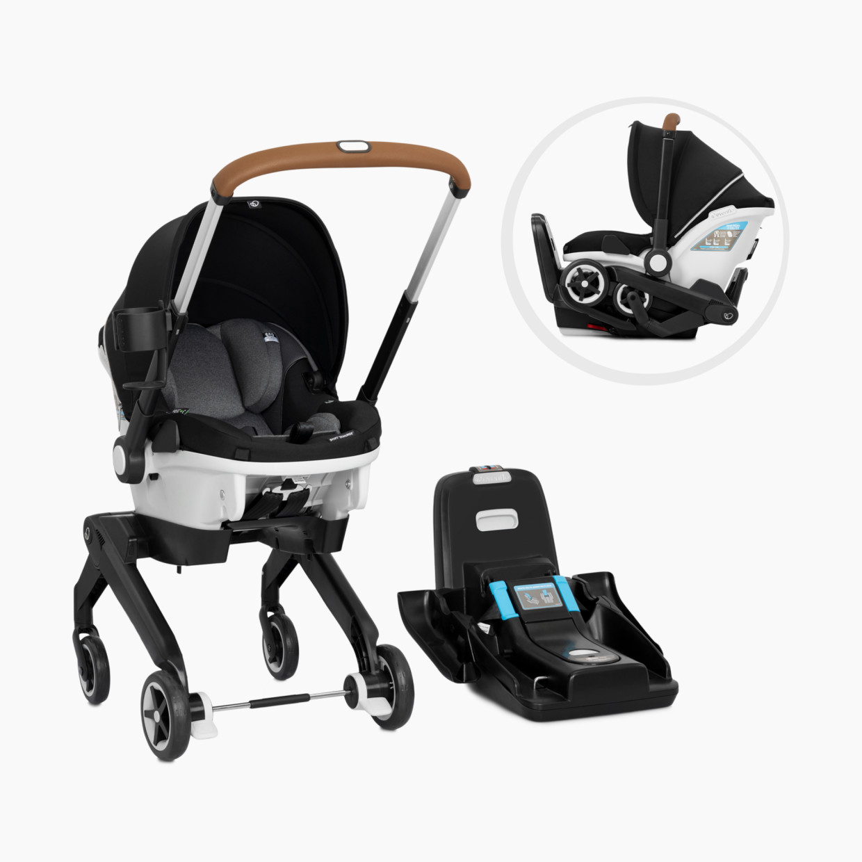 Evenflo Gold Shyft DualRide Infant Car Seat and Stroller Combo - Moonstone Grey.
