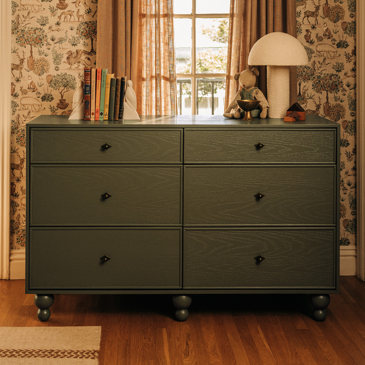 babyletto Astre 6-Drawer Wide Assembled Dresser by Nate Berkus - Archival Elm.