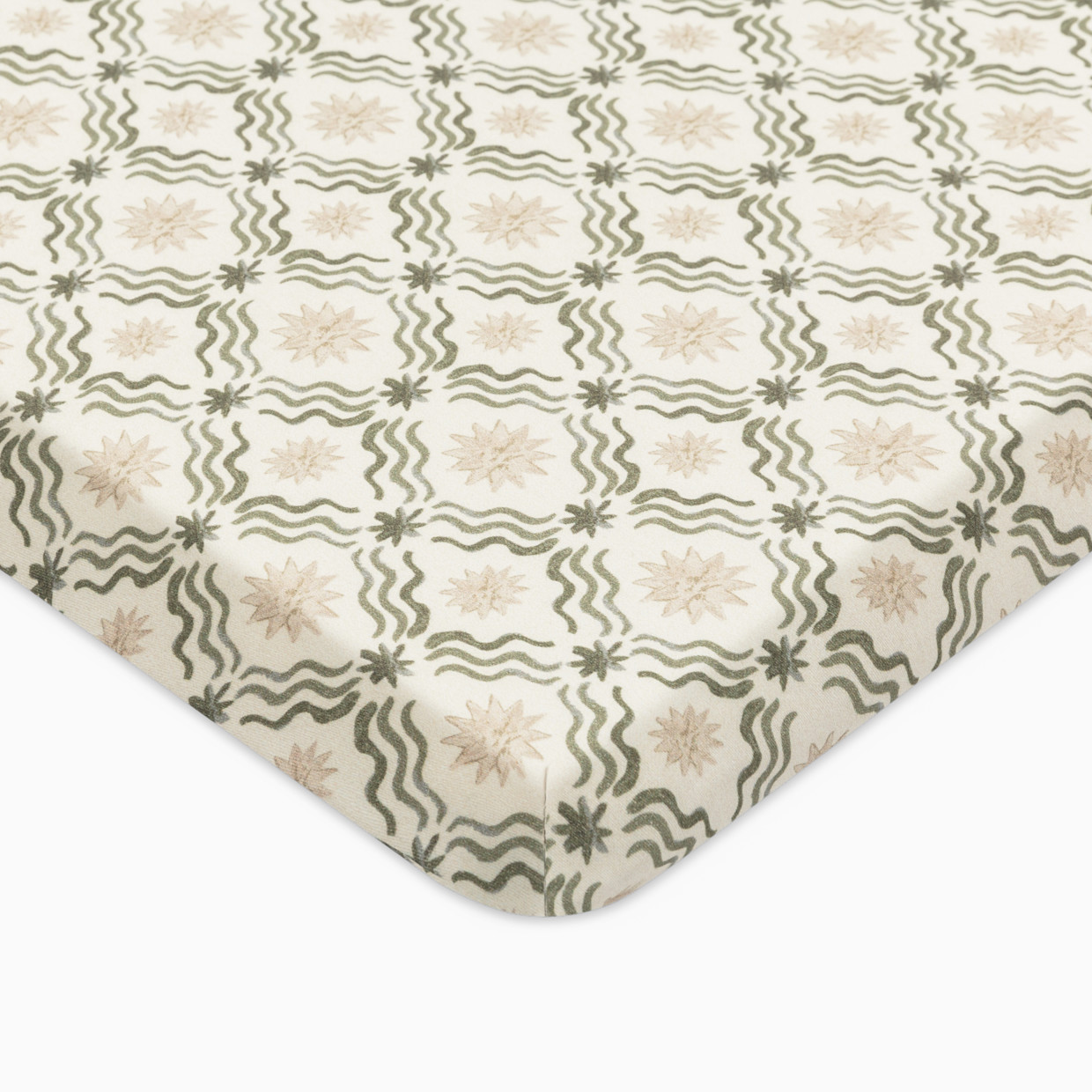 babyletto All-Stages Midi Organic Brushed Cotton Crib Sheet - Juniper Star.