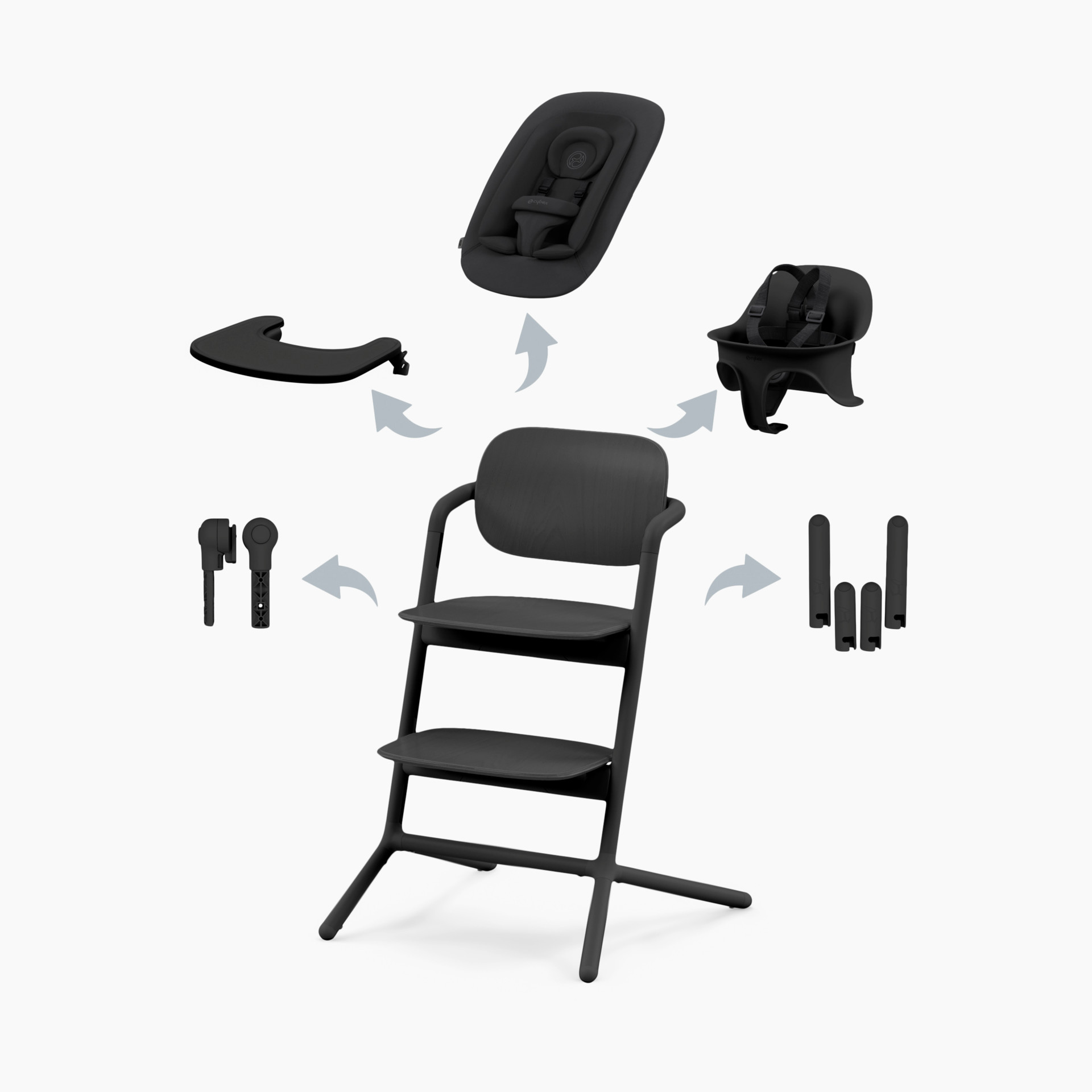 Cybex LEMO 2 High Chair 4-in-1 Set - Stunning Black | Babylist Shop