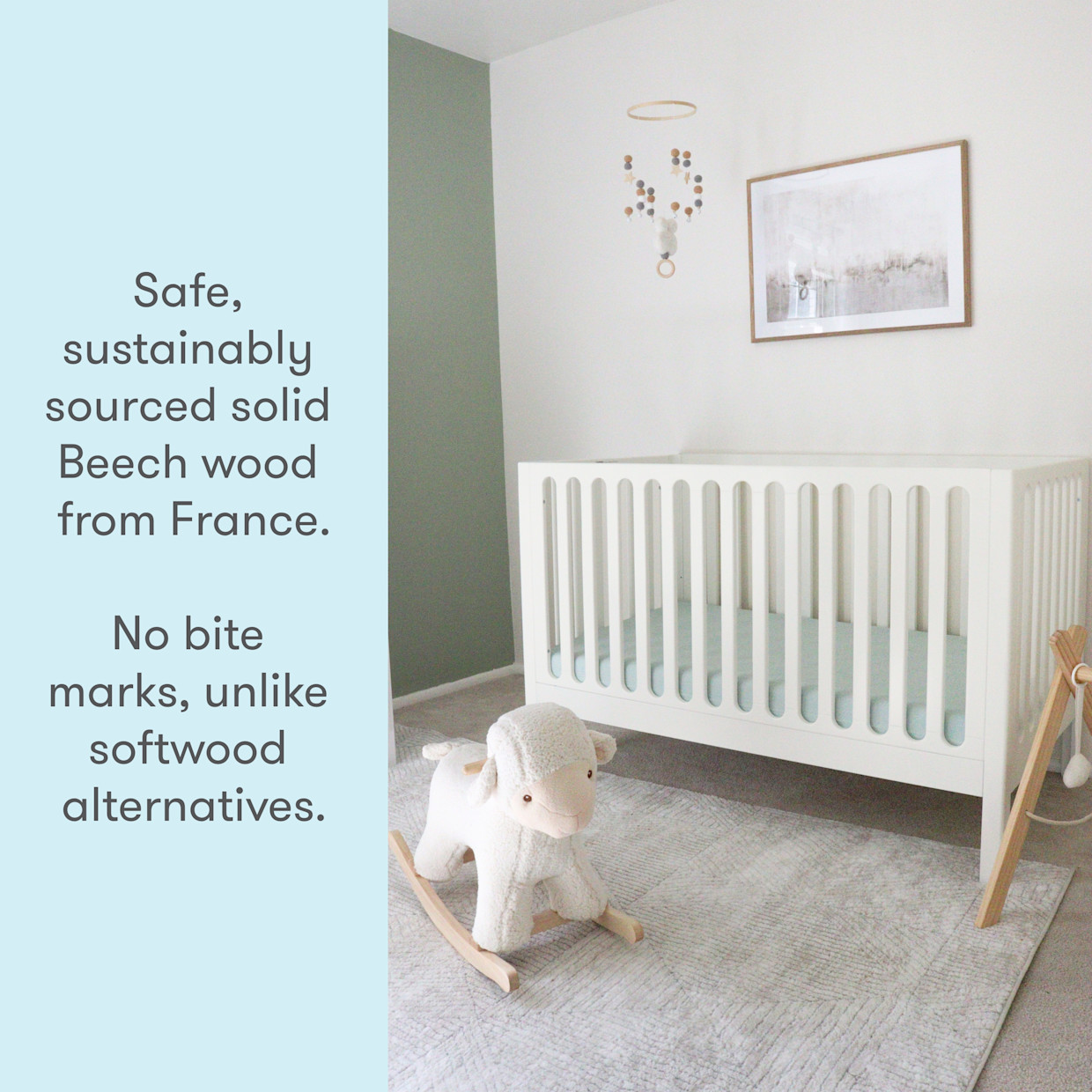 Newton Baby Galileo 3-in-1 Convertible Crib - Warm White.