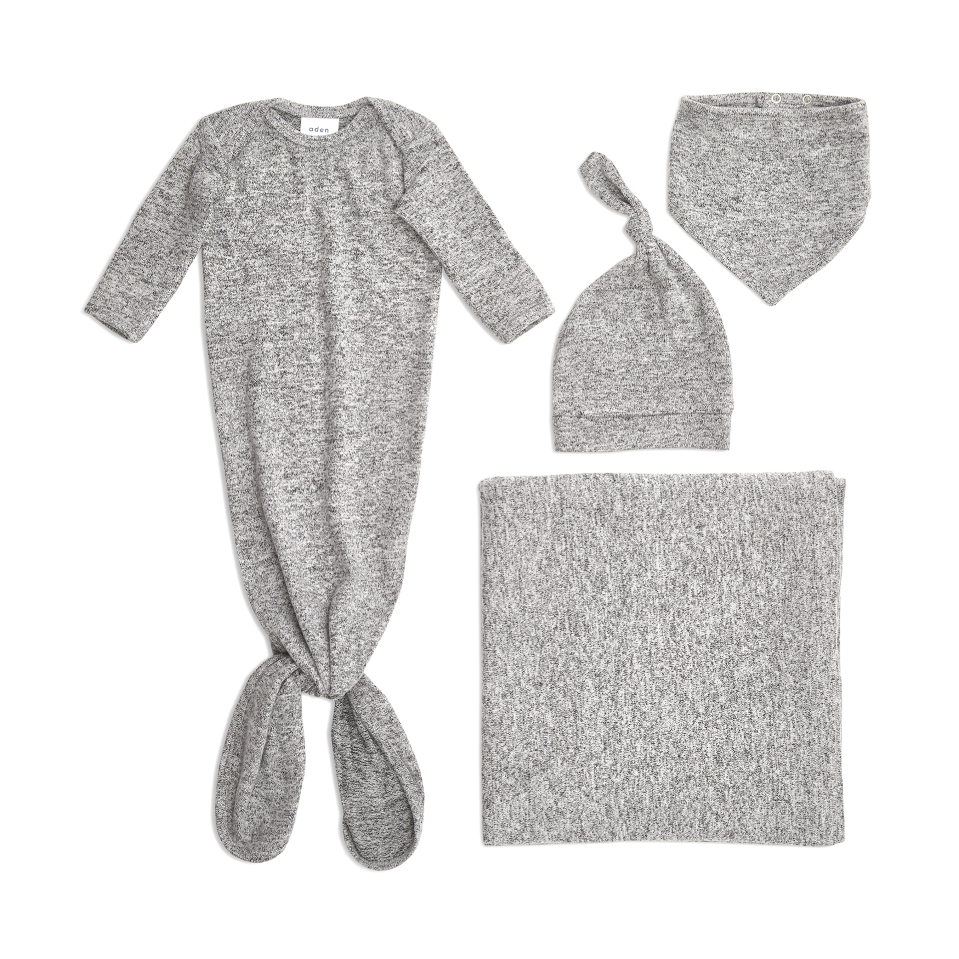 Aden + Anais Snuggle Knit Newborn Gift Set - Heather Grey.