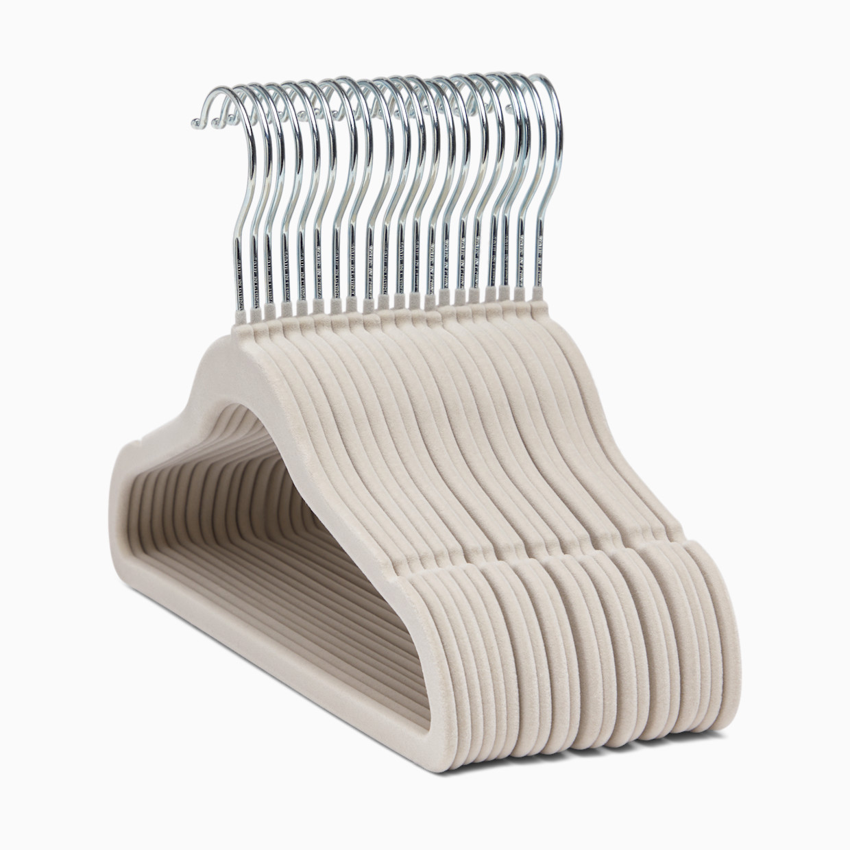 Sprucely Non-Slip Velvet Hangers - Oat, 20.