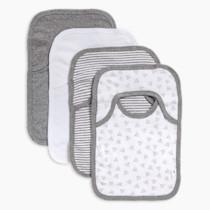 Burt's Bees Baby Infant Pull On Bibs, 100% Organic Cotton Lap Shoulder Style Drool Cloths, Newborn Essentials