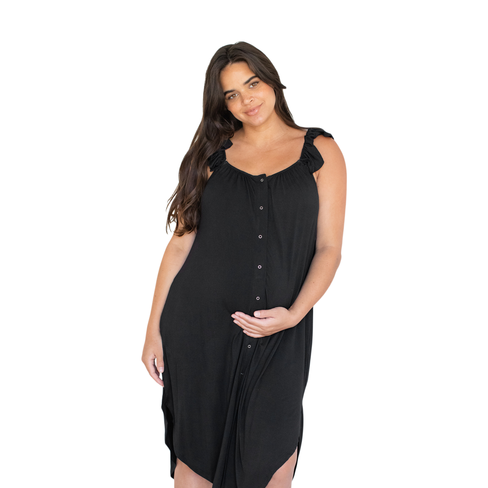 Kindred Bravely Ruffle Strap Labor & Delivery Gown.