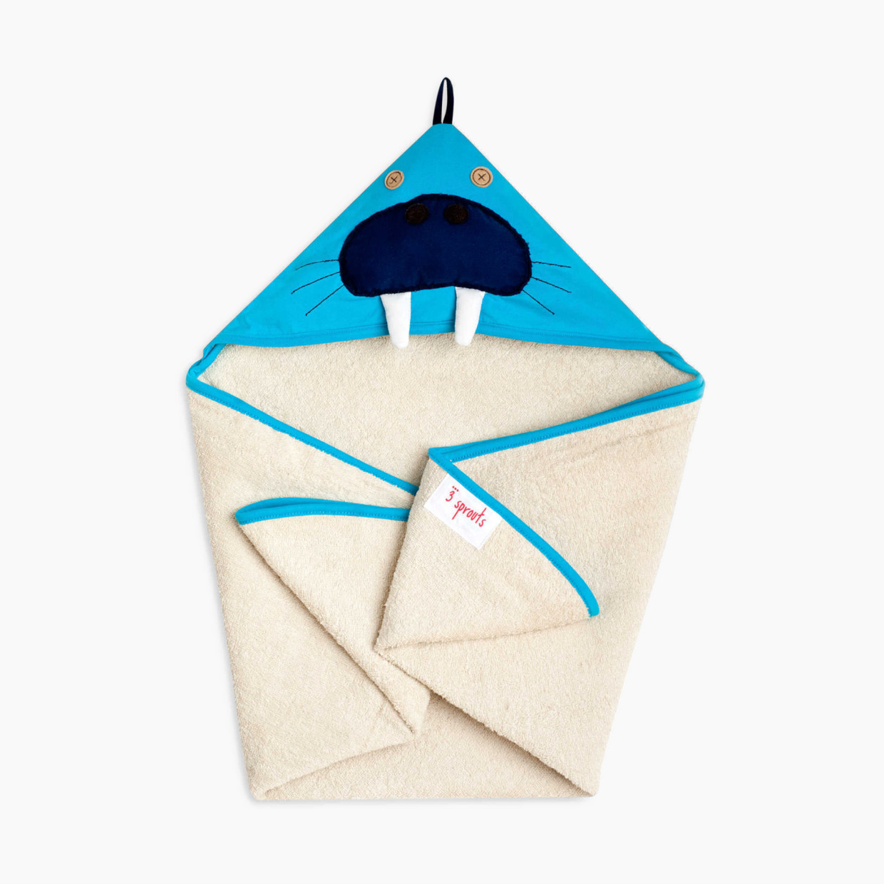 3 Sprouts Hooded Towel - Walrus.