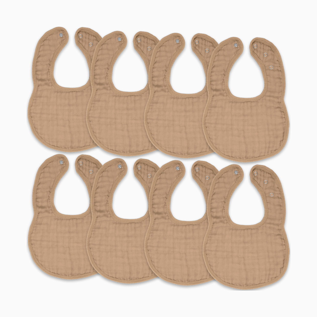Comfy Cubs Muslin Bibs with Adjustable Snaps (8 Pack) - Cedar, 8.