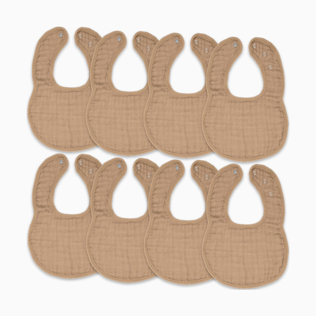 Comfy Cubs Muslin Bibs with Adjustable Snaps (8 Pack).