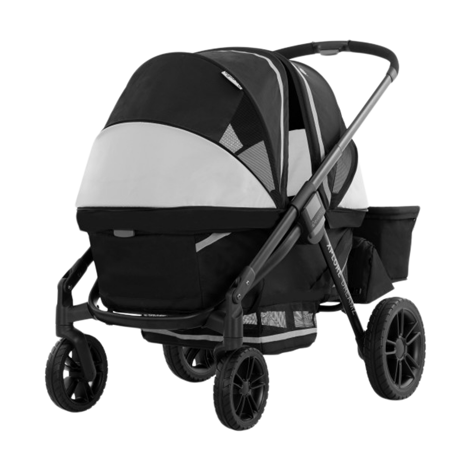 Evenflo Pivot Xplore Dreamz All-Terrain Stroller Wagon with Bassinet Insert.