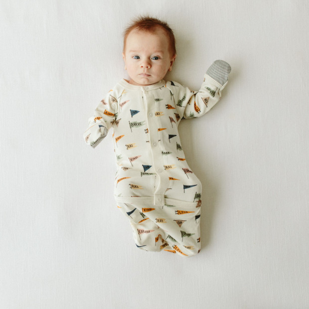 Goumi Kids 24hr Convertible Sleeper Baby Gown - Affirmations, Nb.