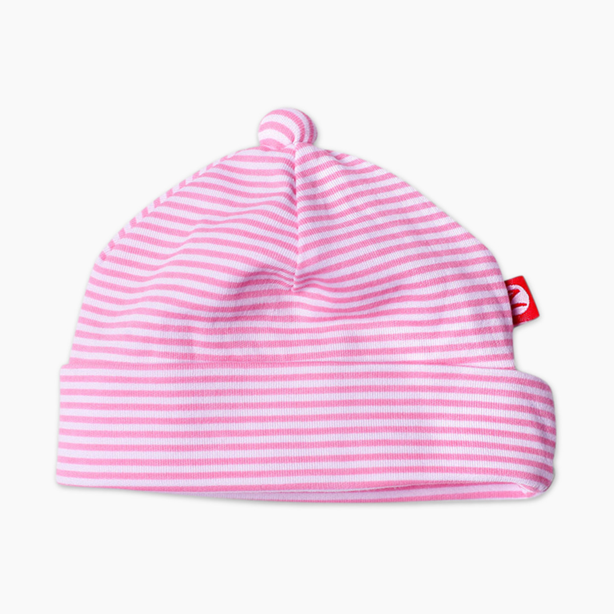 Zutano Candy Stripe Cotton Hat - Hot Pink, 6-12 Months.