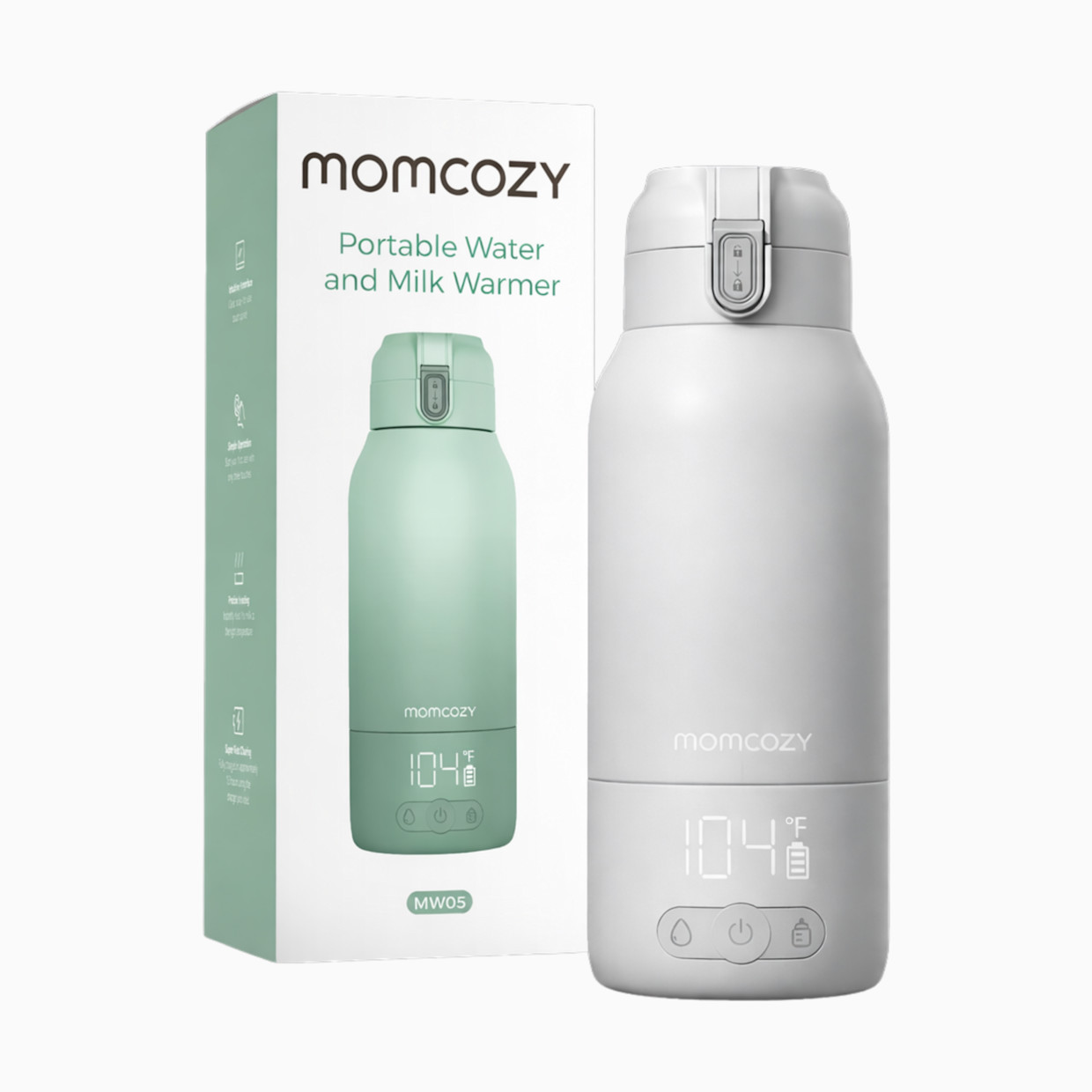 Momcozy Portable Water & Milk Warmer - White/Grey Ombre.