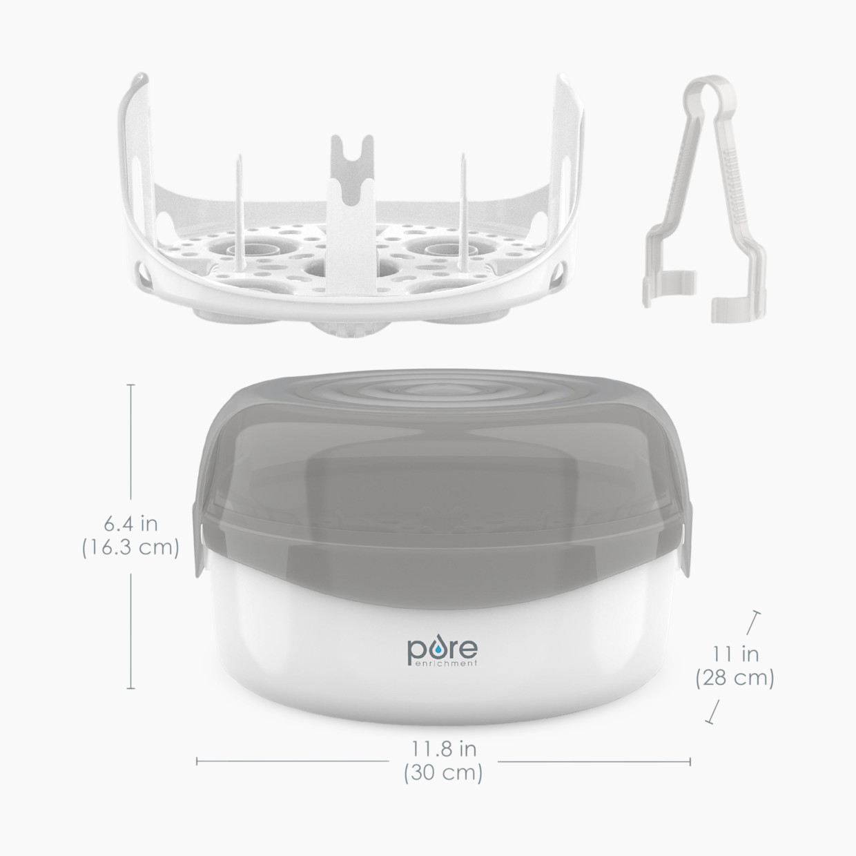 Pure Enrichment PureBaby Microwave Bottle Sterilizer - White.