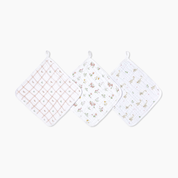 Aden + Anais Essentials Cotton Washcloth (3 Pack) - Country Floral.