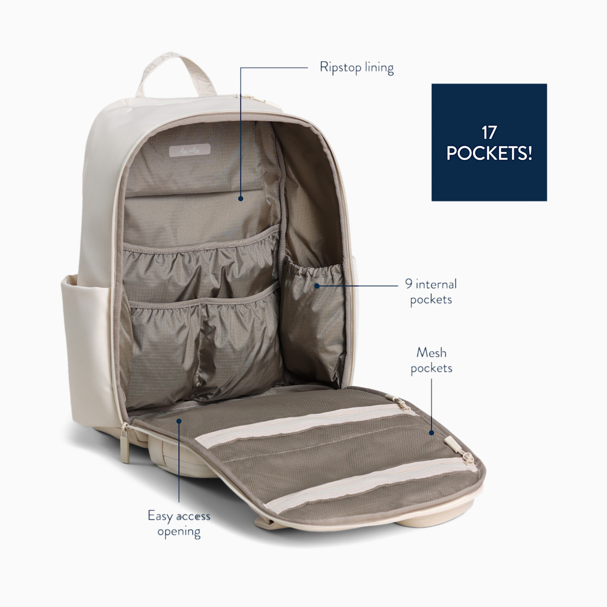 Itzy Ritzy Belong Utility Backpack Diaper Bag - Cream.
