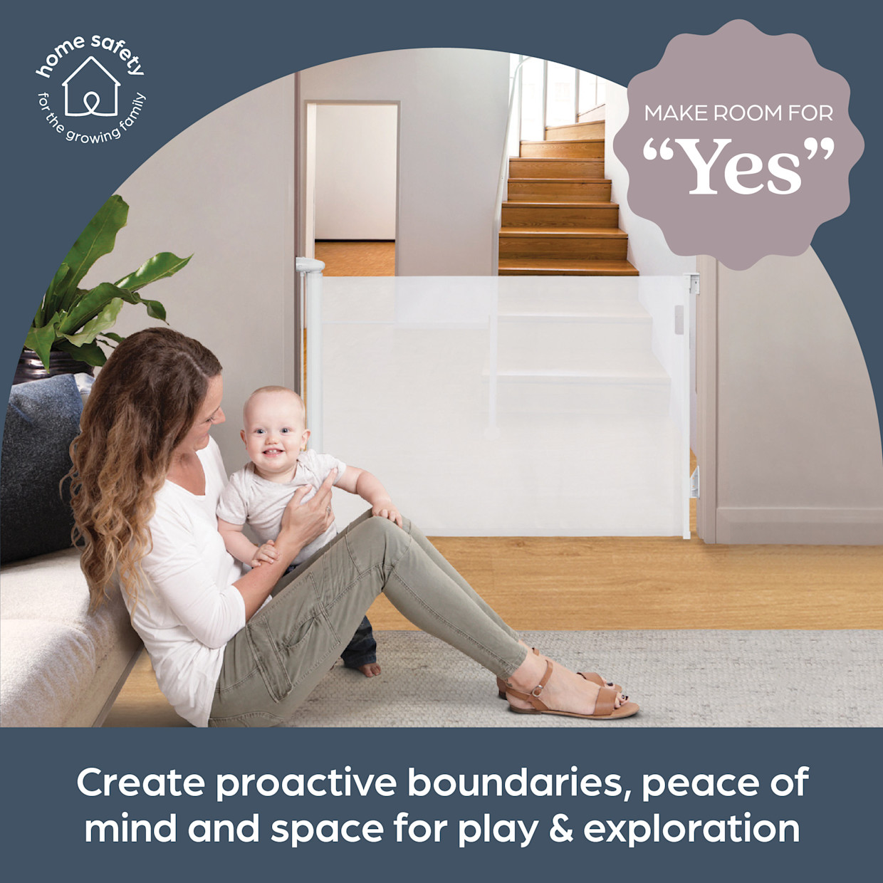 Dreambaby Glide 'N Hide Extra Tall Retractable Baby Gate - White.