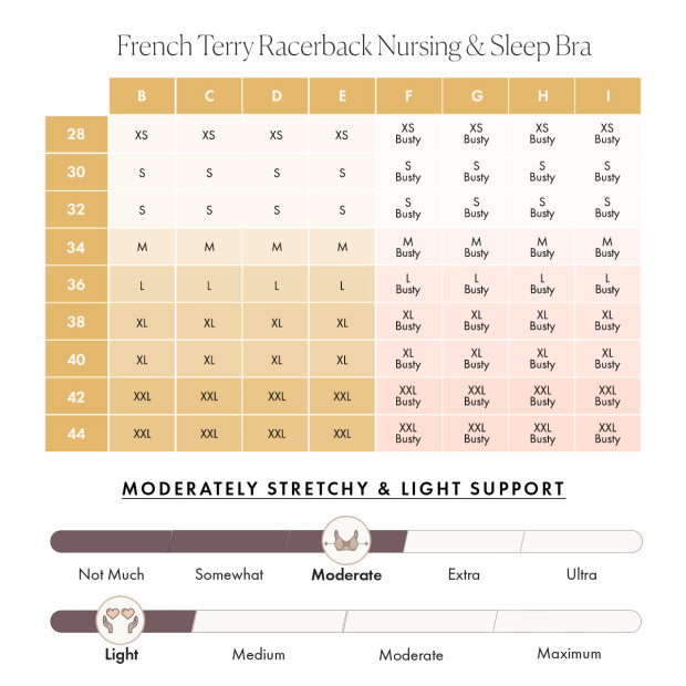 Kindred Bravely French Terry Racerback Nursing Sleep Bra - Black, X-Small-Busty.