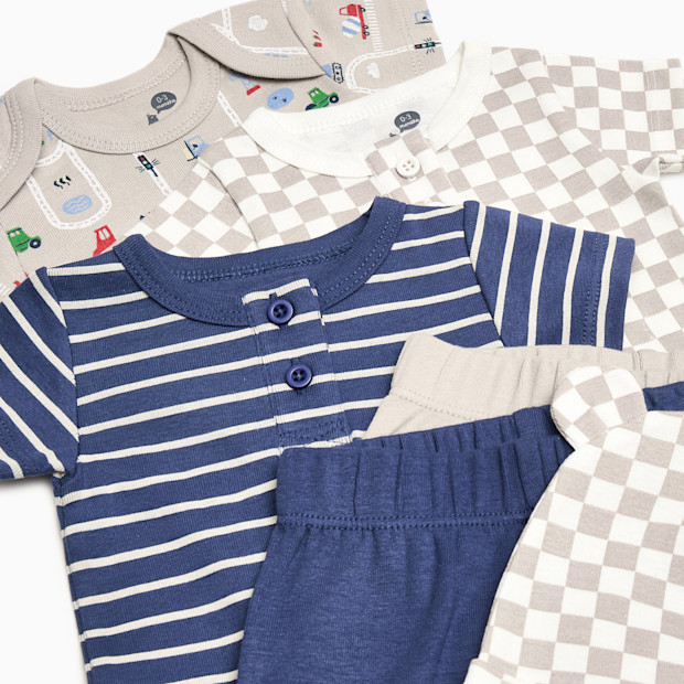 Small Story Organic Cotton Bodysuit, Pant & Hat Set (6 Piece).