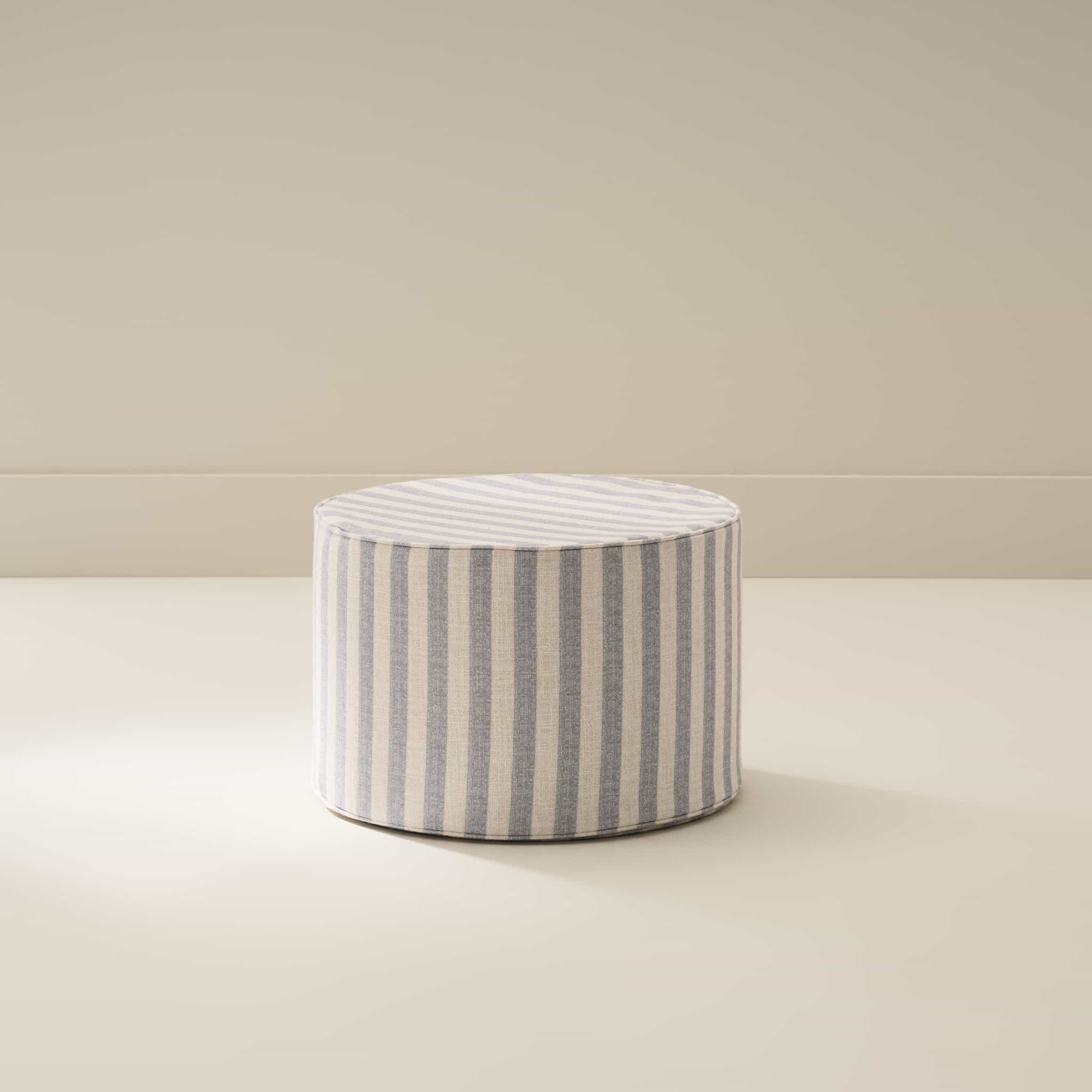 House of Noa Ottoman - Bennett Ivory & Sky, Small.