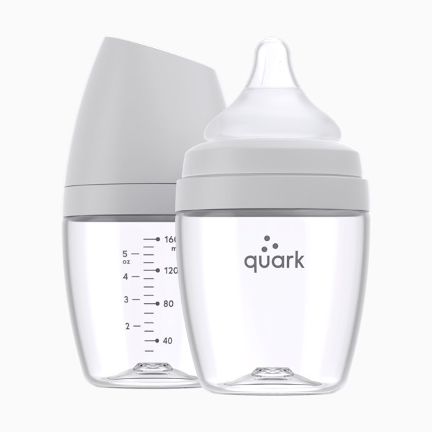 Quark BuubiBottle Hybrid Baby Bottles (2 pack) - Grey, 5oz, 2.
