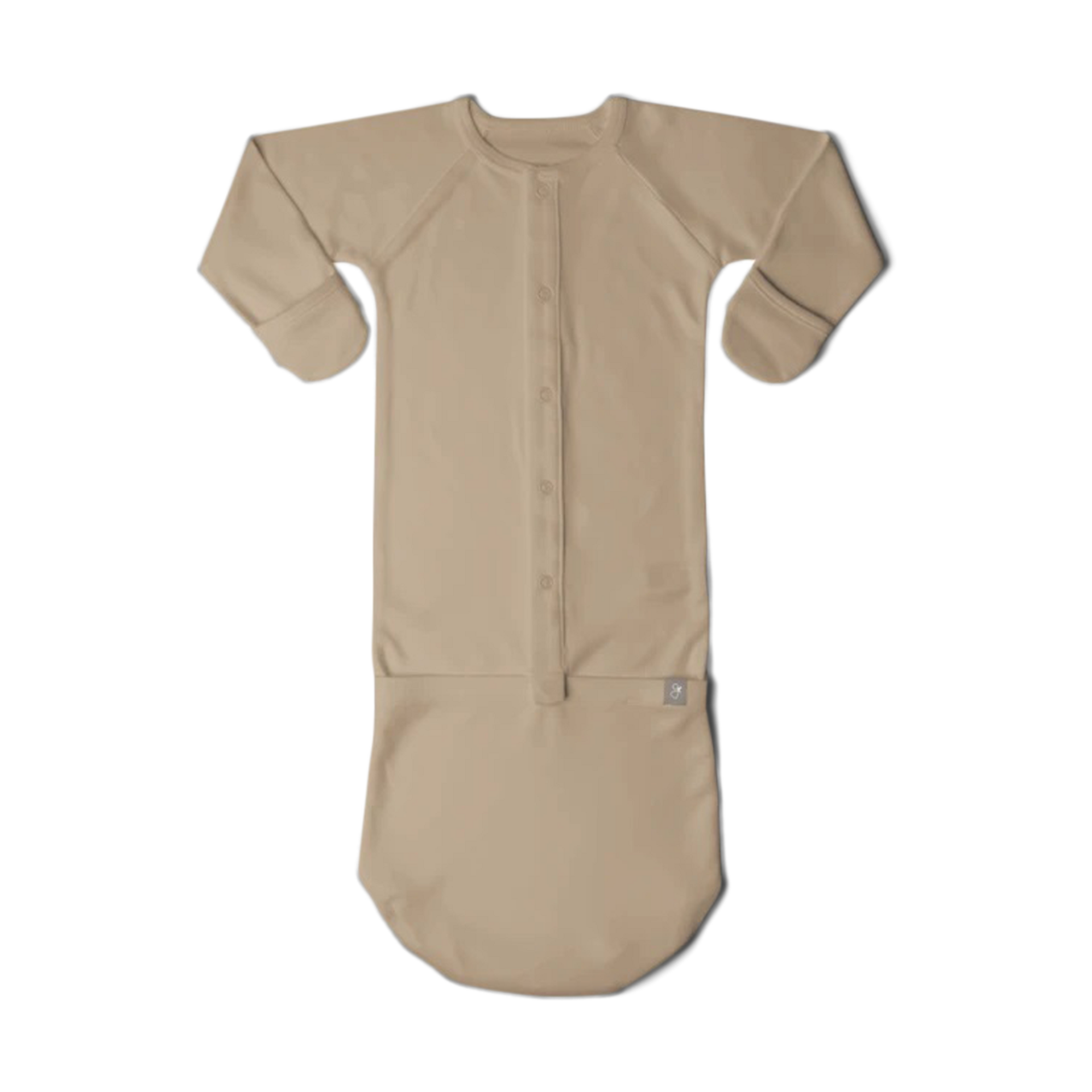 Goumi Kids 24hr Convertible Sleeper Baby Gown - Sandstone, 3-6 M.