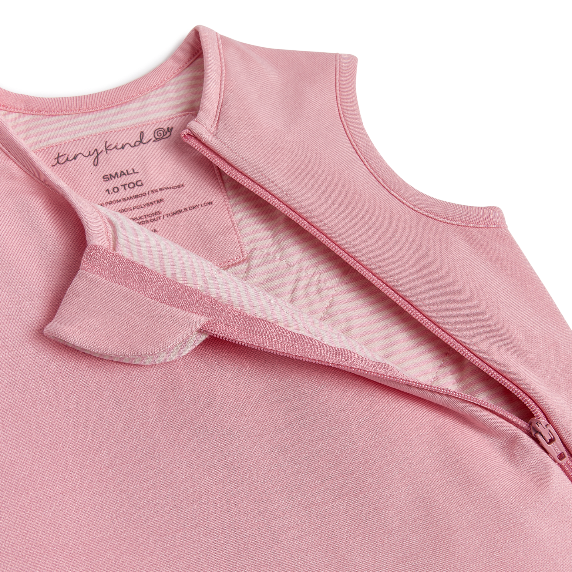 Tiny Kind Bamboo Viscose Wearable Sleep Bag 1.0 TOG - Pink, Small (0-6 Months).