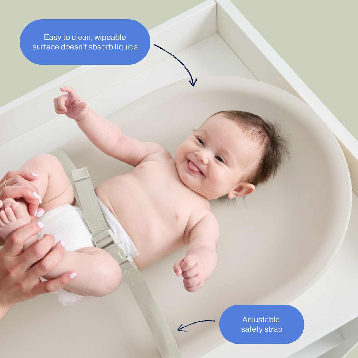 Lalo Wipeable Changing Pad - Oatmeal.