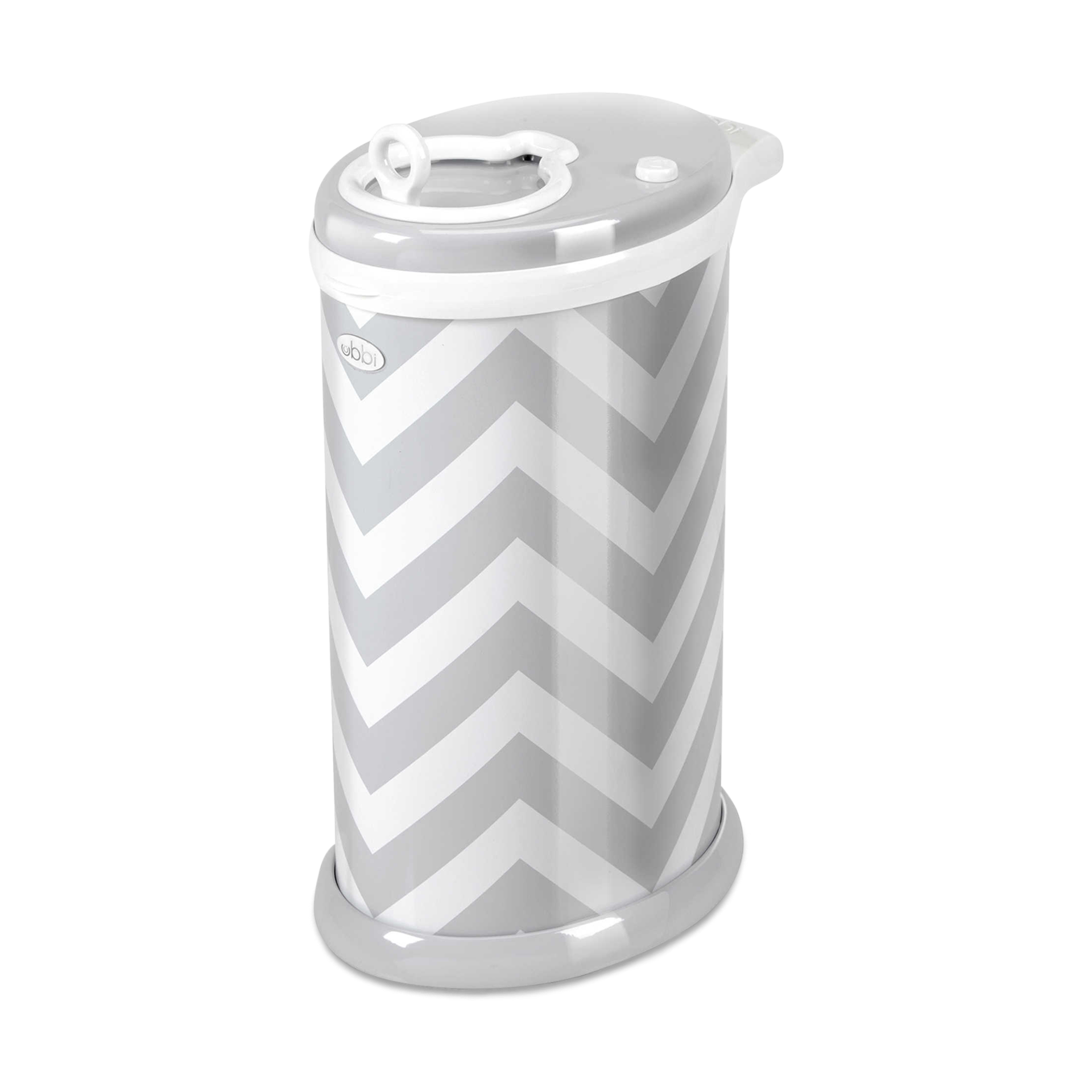 Ubbi Steel Diaper Pail - Grey Chevron.