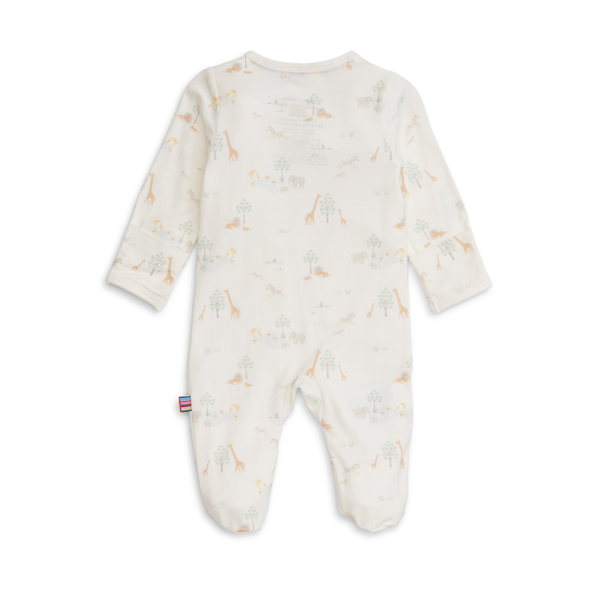 Magnetic Me Modal Magnetic Footie - Serene Safari-White, 0-3 M.