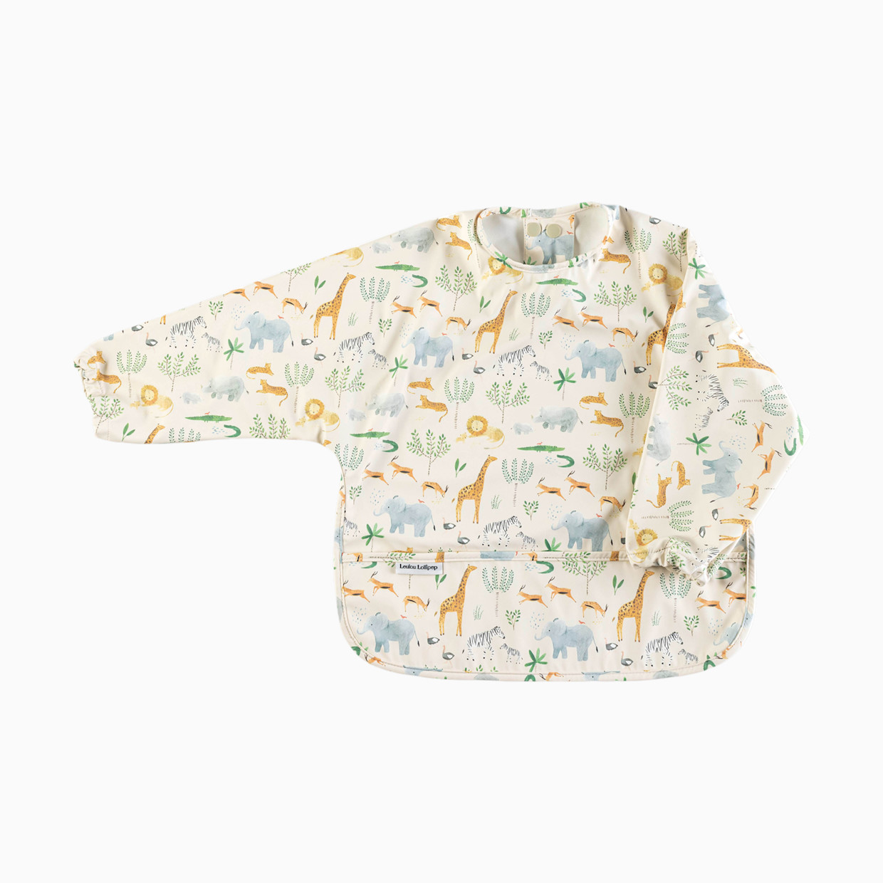 Loulou Lollipop Long Sleeve Waterproof Smock Bib - Safari Jungle.
