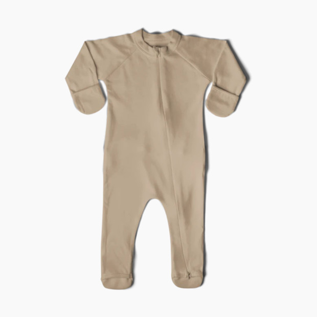 Goumi Kids Grow With You Footie - Loose Fit - Sandstone, 0-3 M.