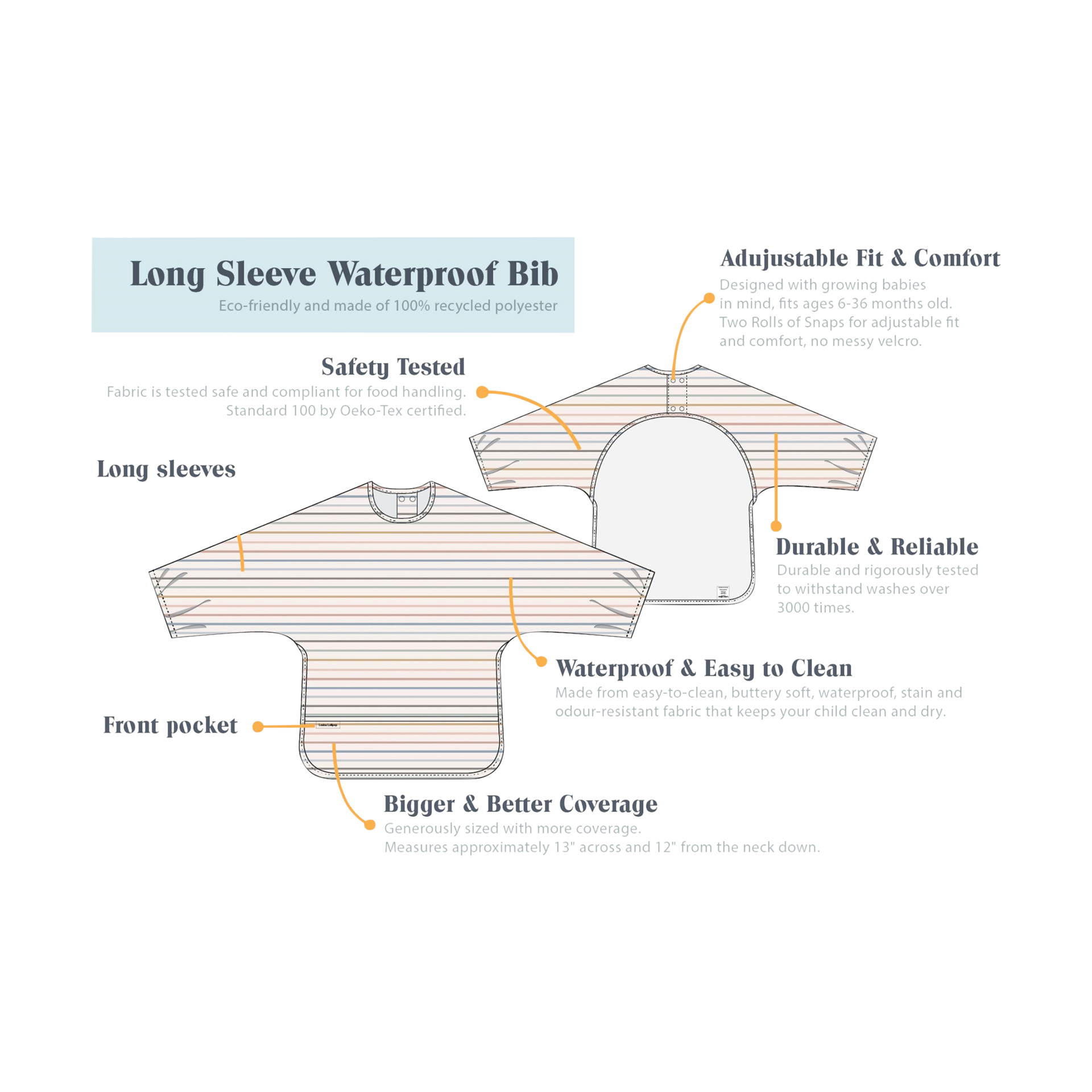 Loulou Lollipop Long Sleeve Waterproof Smock Bib - Ditsy Floral.