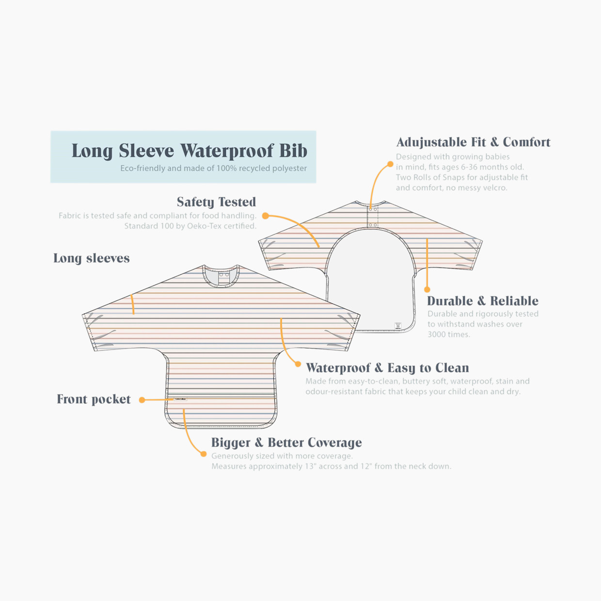 Loulou Lollipop Long Sleeve Waterproof Smock Bib - Ditsy Floral.