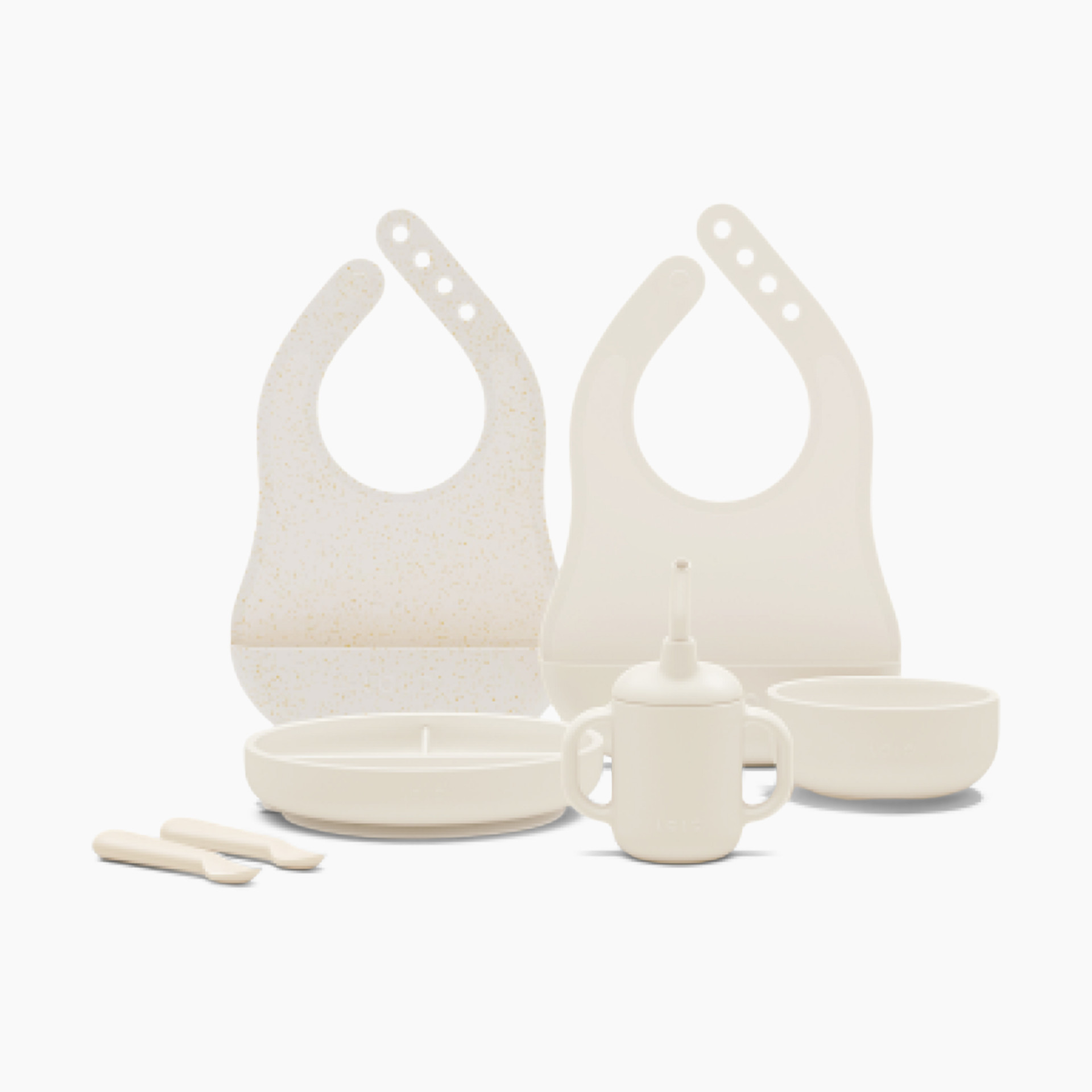 EXTRA CUP, NIB Lalo First Bites Silicone Suction Baby Feeding Set Sage 